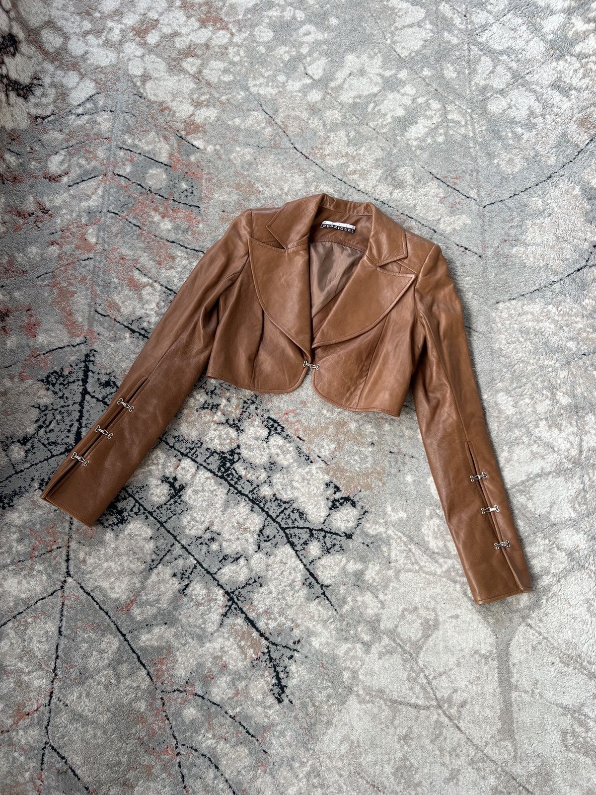 image of David Rodriguez Leather Jacket Made In Usa in Brown, Women's (Size Small)