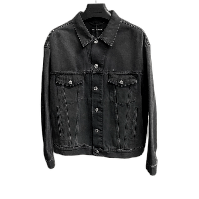 Balenciaga Balenciaga Black Green Embroidered Denim Jacket-2505 Size US L / EU 52-54 / 3 - 1 Thumbnail