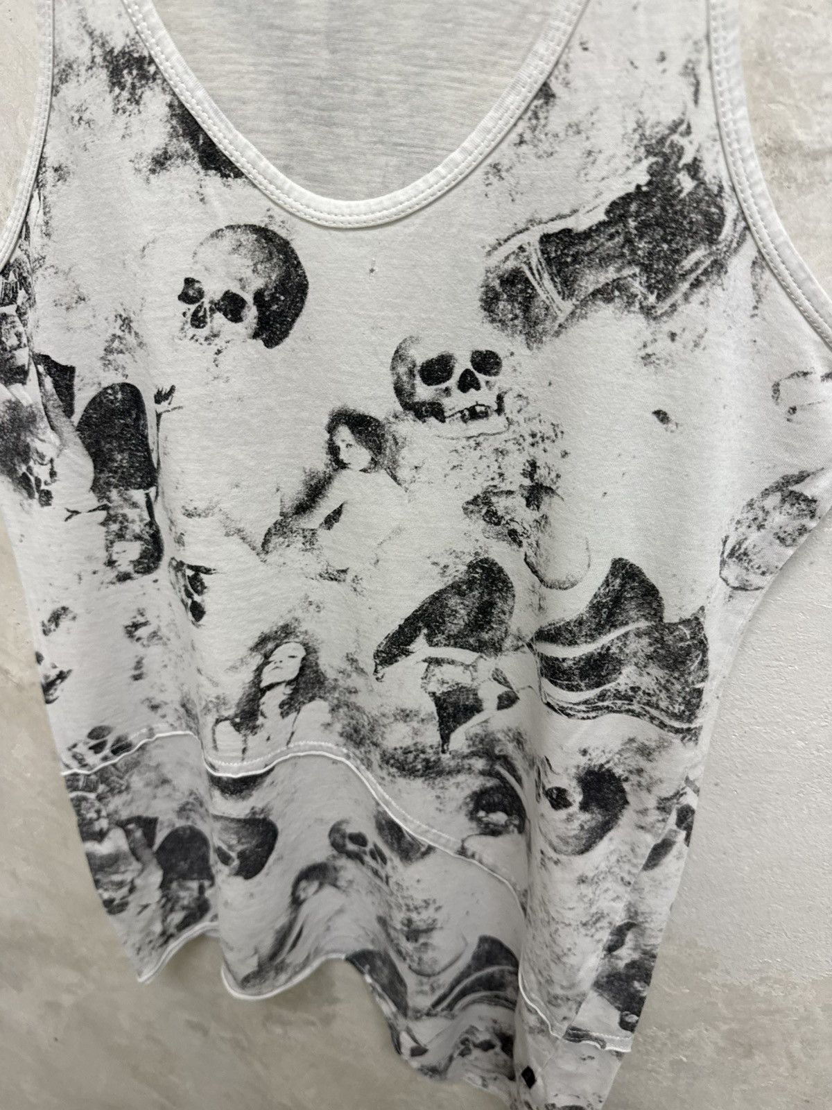 Japanese Brand Archive Gothic by Civariz Skull asymmetrical tank top ☠️ Size S / US 4 / IT 40 - 2 Thumbnail