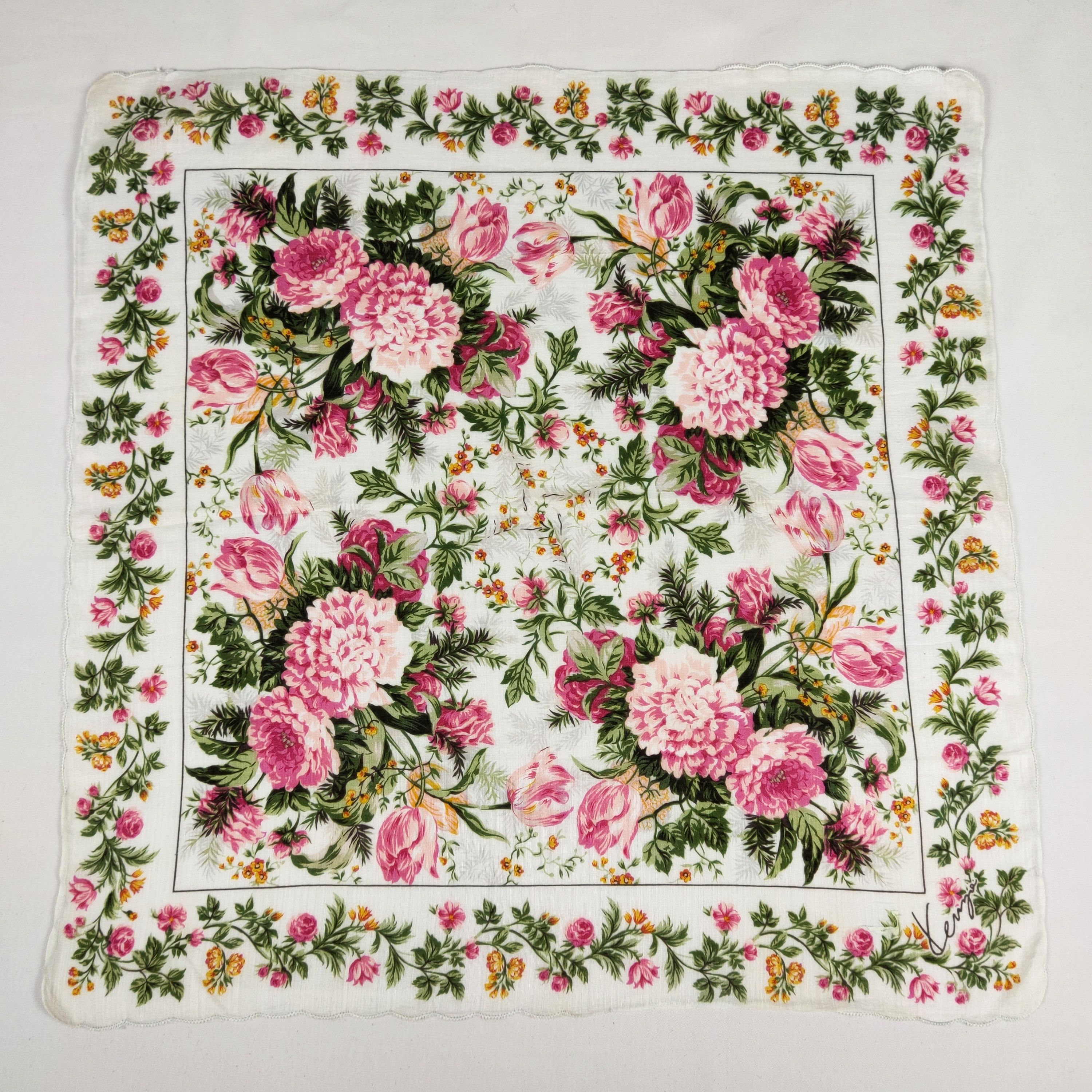 Kenzo × Vintage Kenzo Handkerchief / Neckerchief / Bandana FZ586 Size ONE SIZE - 3 Thumbnail