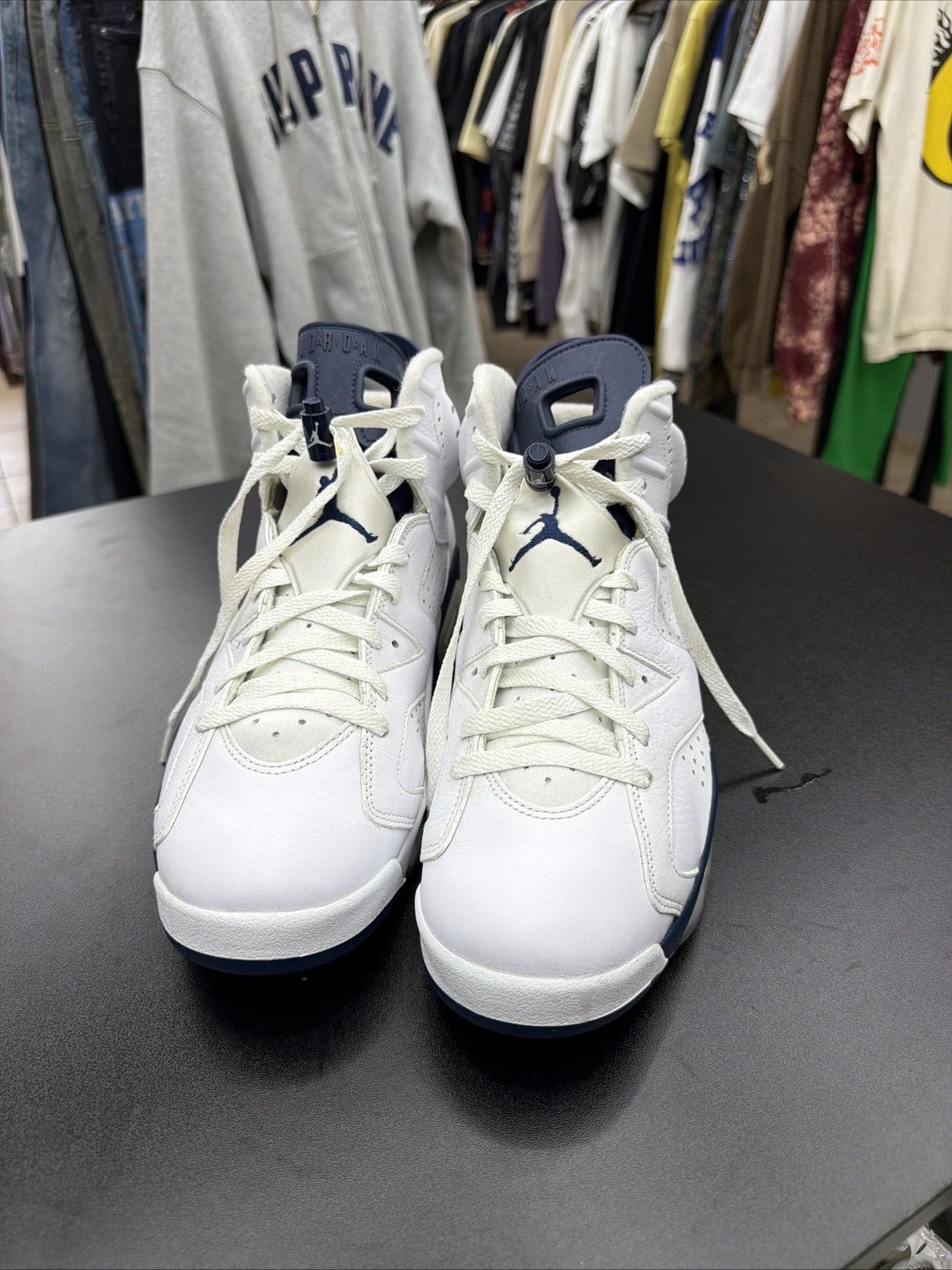 Jordan Brand Air Jordan 6 Retro White/Midnight Navy Men's Size 10 Size US 10 / EU 43 - 18 Thumbnail