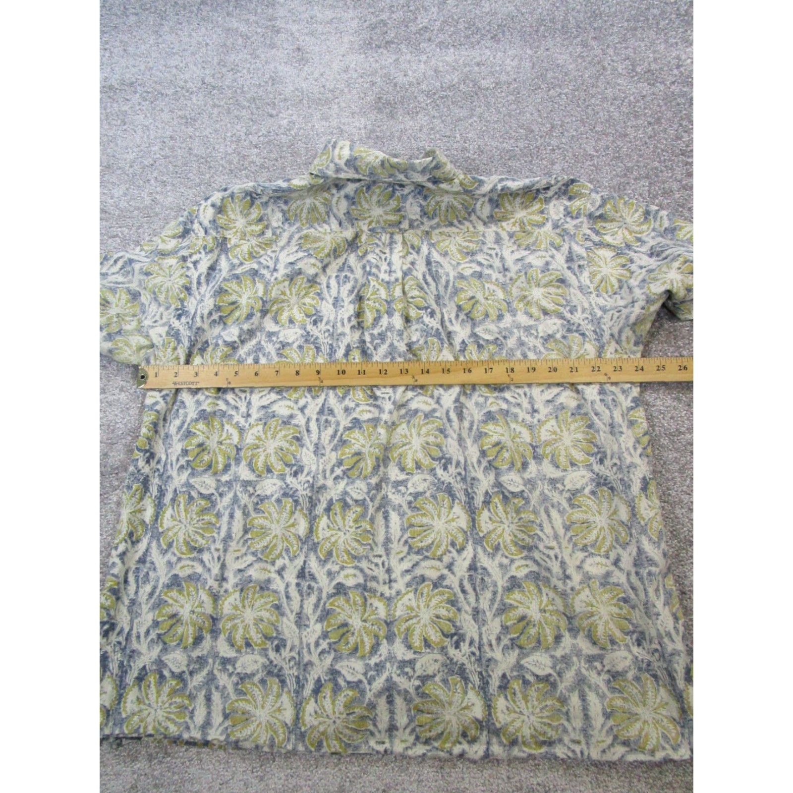 Orvis Orvis Hawaiian Shirt Mens XL Beige Green Floral Cotton Button-Up Shirt Size US XL / EU 56 / 4 - 5 Thumbnail