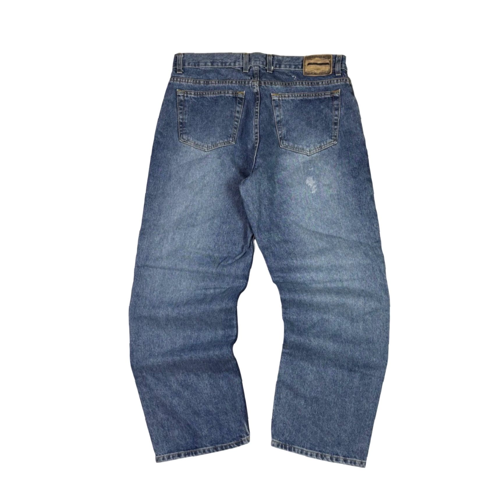 Vintage The Original Jean Company Jeans Relaxed Fit Blue Denim Mens 34x30 Baggy Mid Rise Hip Hop Featured 5-Pocket Design Button Size US 34 / EU 50 - 2 Thumbnail