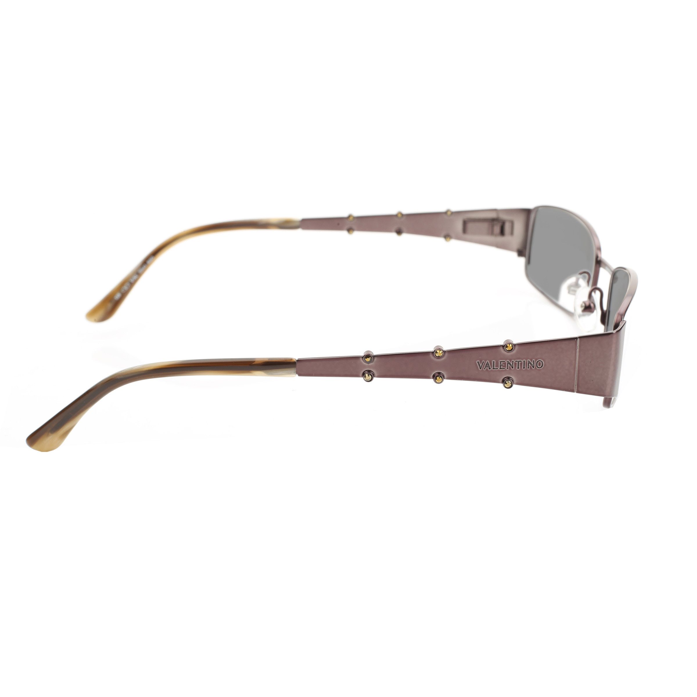 Valentino Valentino '90s Brown Steel Crystals Metal Sunglasses Size ONE SIZE - 1 Thumbnail