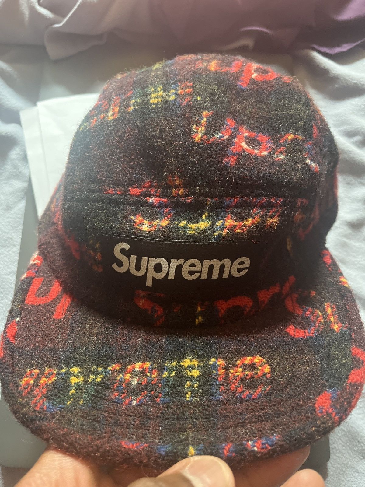 Supreme Supreme Tweed Camp Cap Red Size ONE SIZE - 5 Thumbnail