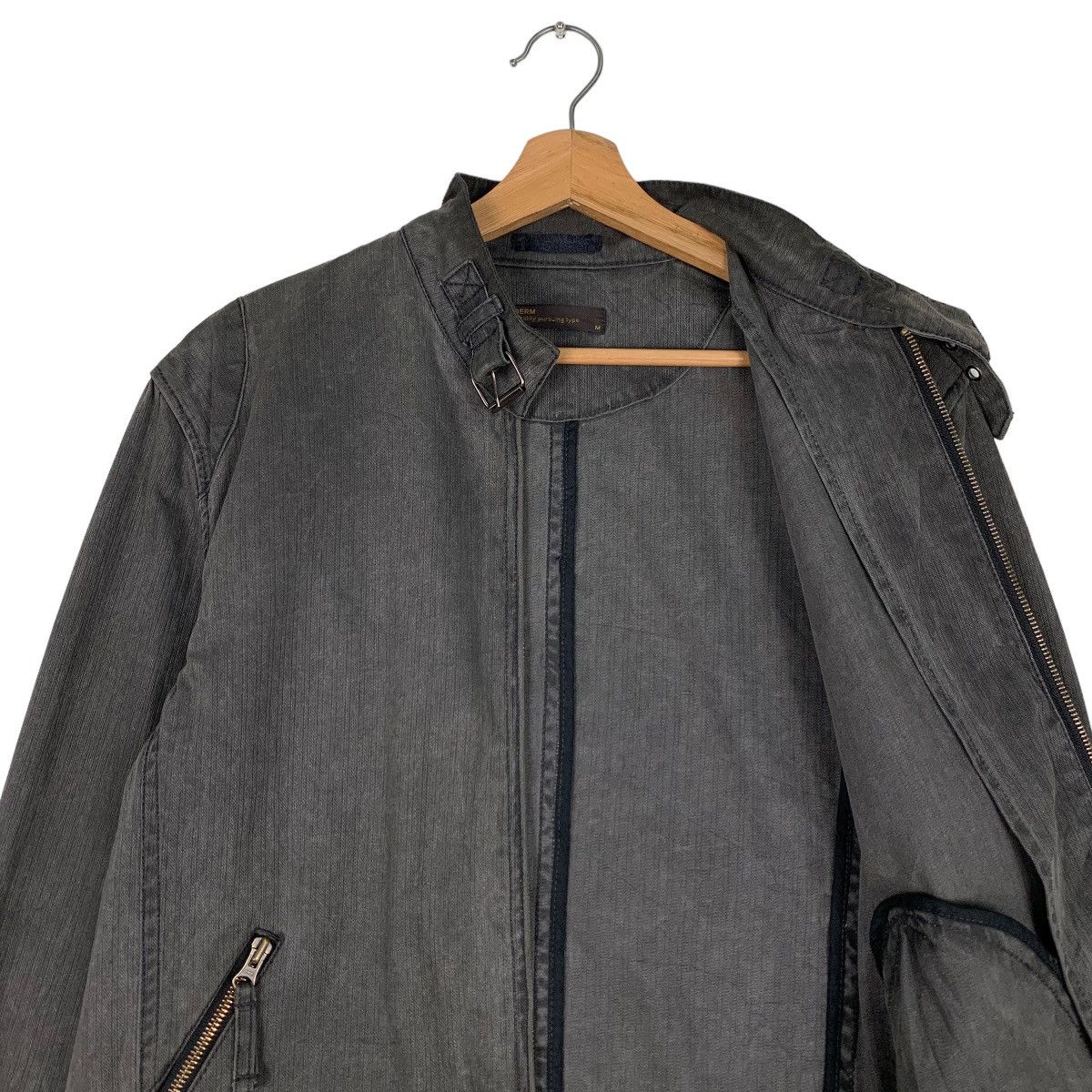 Japanese Brand MODERM Asymmetrical Sleeve Zipper Jacket #0934-C41 Size US M / EU 48-50 / 2 - 10 Thumbnail