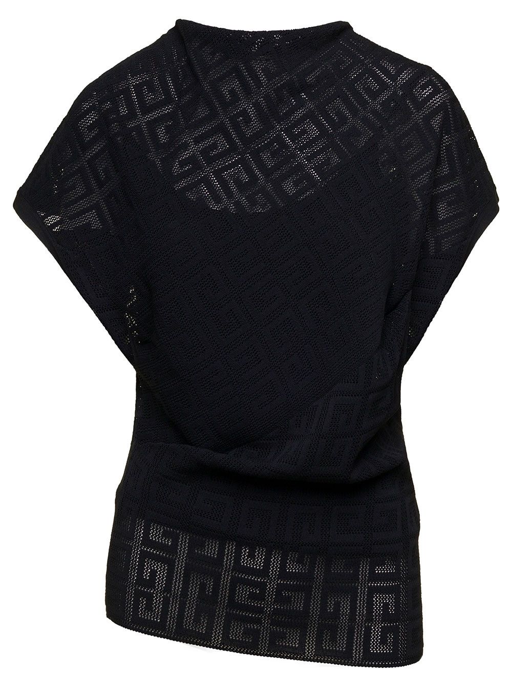 Givenchy Black Top with Draped Neckline in Viscose Woman Size M / US 6-8 / IT 42-44 - 1 Thumbnail