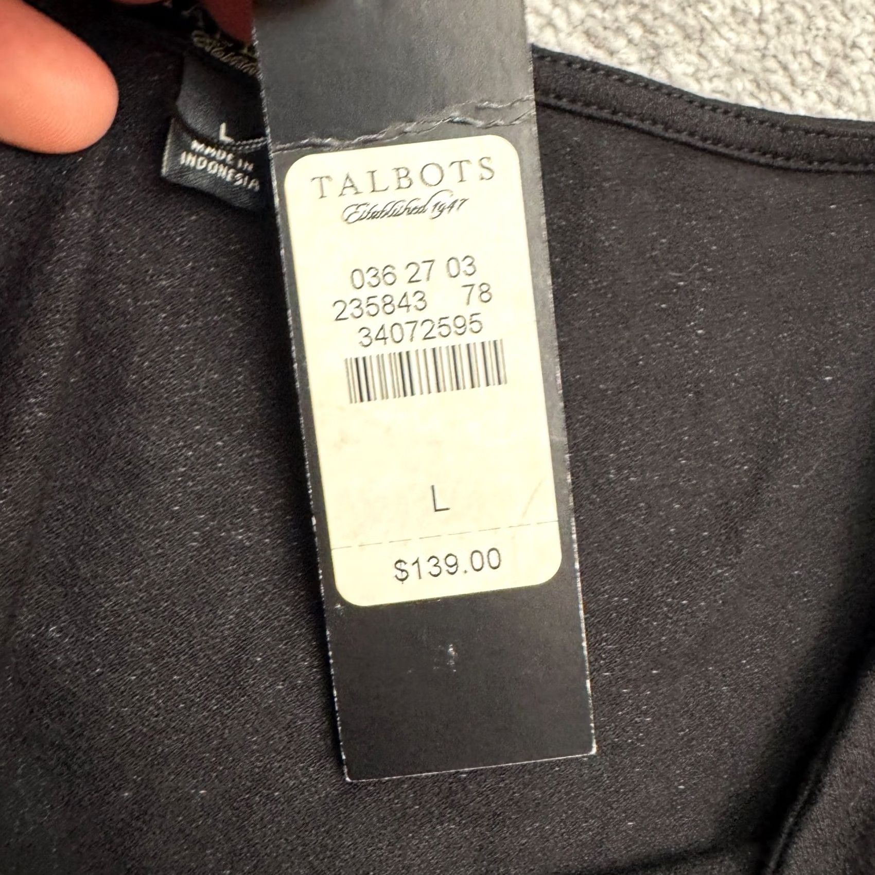 Talbots Talbots Dress 3/4 Sleeve Boat Neck Ruched Jersey Midi Womens Large Black NWT Size L / US 10 / IT 46 - 5 Thumbnail