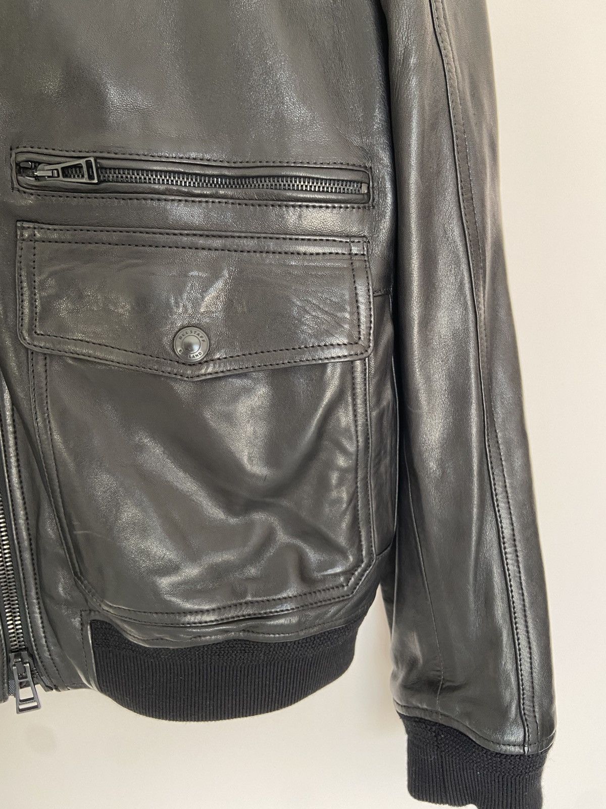 Belstaff Belstaff Leather Bomber Jacket Size US XL / EU 56 / 4 - 2 Thumbnail