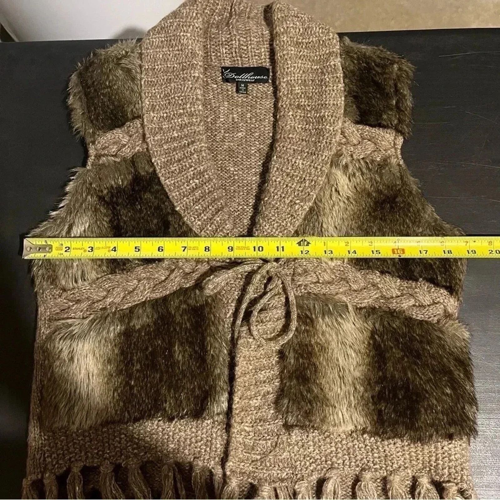 Other Dollhouse Faux Fur Knit Blend Cropped Fringe Vest sz M Boho Size M / US 6-8 / IT 42-44 - 8 Thumbnail