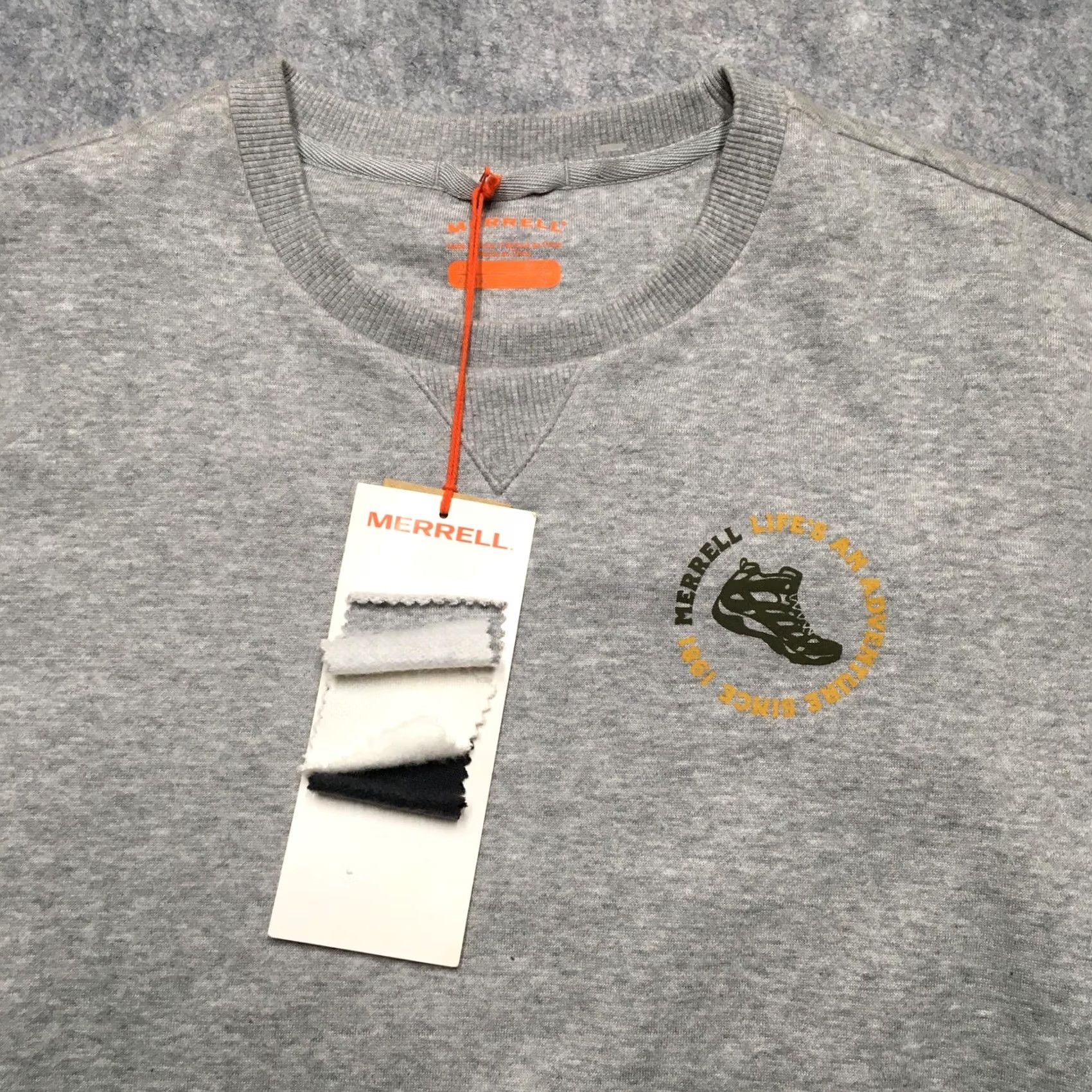 Merrell Merrell Mens Sweatshirt Grey Heather Life's An Adventure Fleece Hiking Graphic Print Crewneck M Size US M / EU 48-50 / 2 - 4 Thumbnail