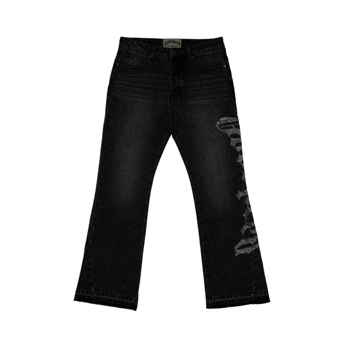 Godspeed Godspeed 'Vertical OG Logo' Black & White Wash Jeans Size US 30 / EU 46 - 1 Preview