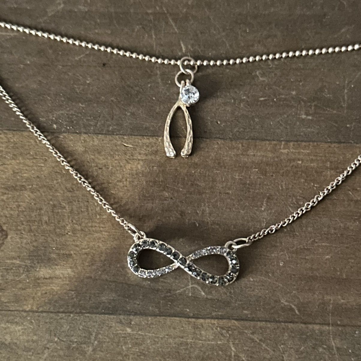 Other Gold tone layered wishbone and infinity necklace Size ONE SIZE - 2 Thumbnail