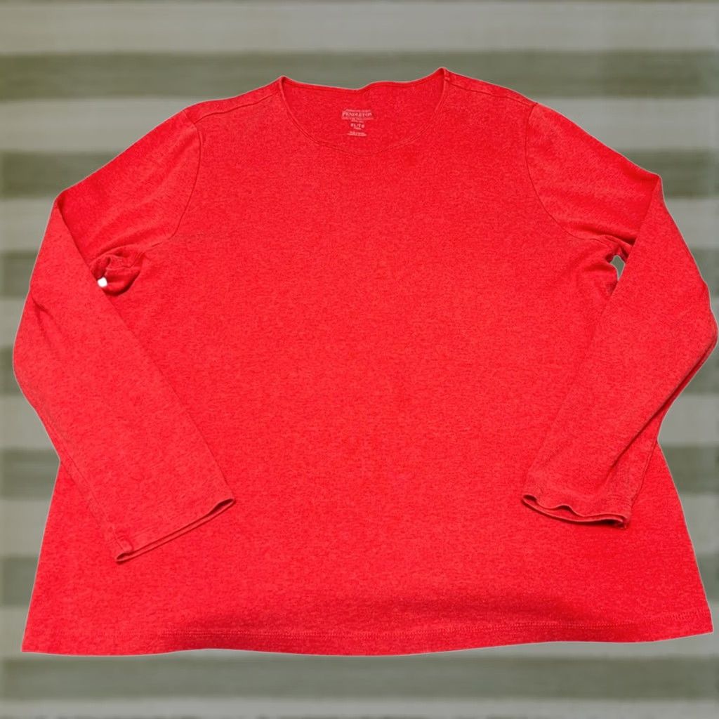 Pendleton Pendleton Women’s Longsleeve Shirt XL Orange Crewneck T-Shirt XL Womens Size XL / US 12-14 / IT 48-50 - 1 Thumbnail