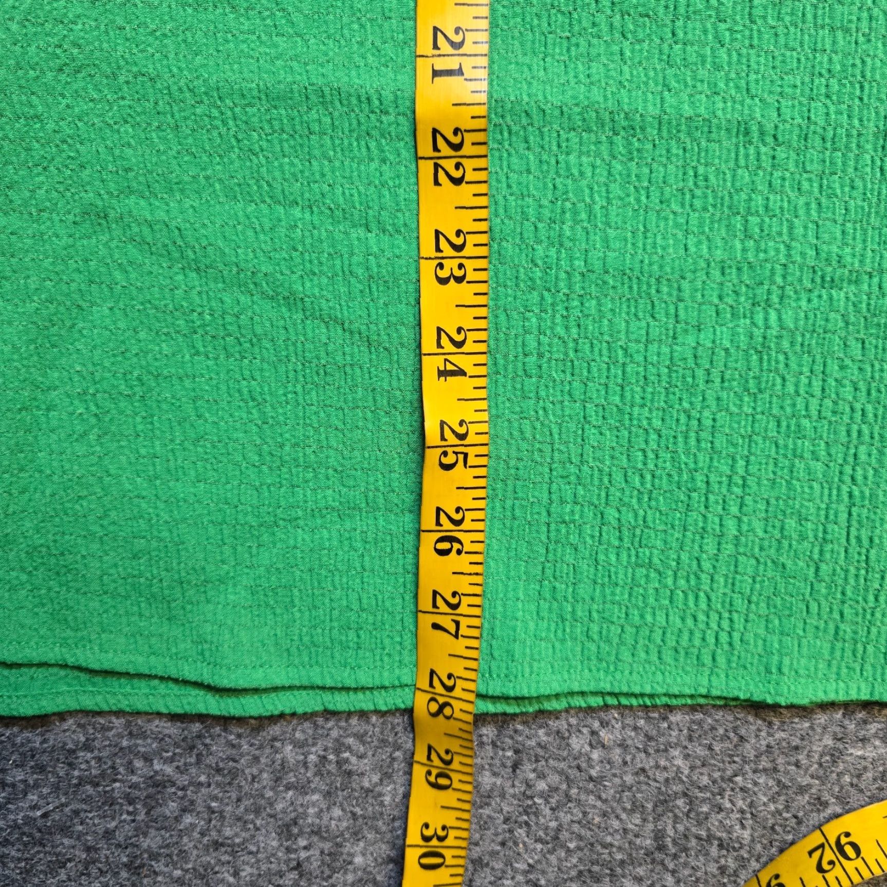 Vintage Belle Kim Gravel Top Womens 1X Green Texture V Neck Long Sleeve Blouse Casual Career Shirt Size XL / US 12-14 / IT 48-50 - 6 Thumbnail