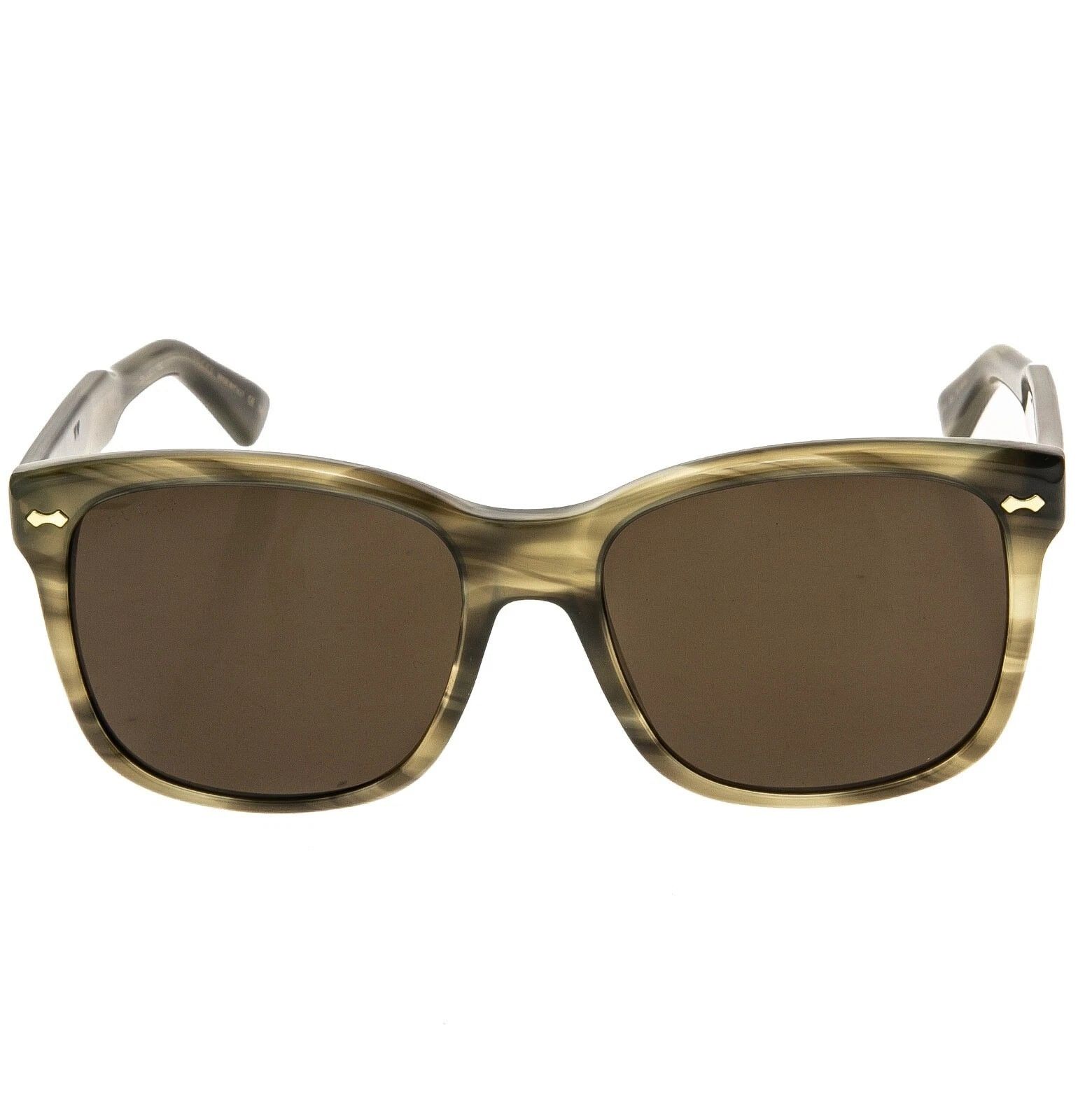 Gucci GUCCI GG0050S 0050 Classic Square Brown Horn Sunglass 003 Size ONE SIZE - 5 Thumbnail
