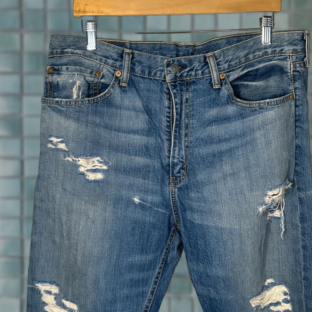 Levi's VINTAGE Levi’s 508 Jeans Mens Distressed Regular Taper Blue 36x32 Mens Jeans Straight Blue 32 Inseam Size US 36 / EU 52 - 1 Thumbnail