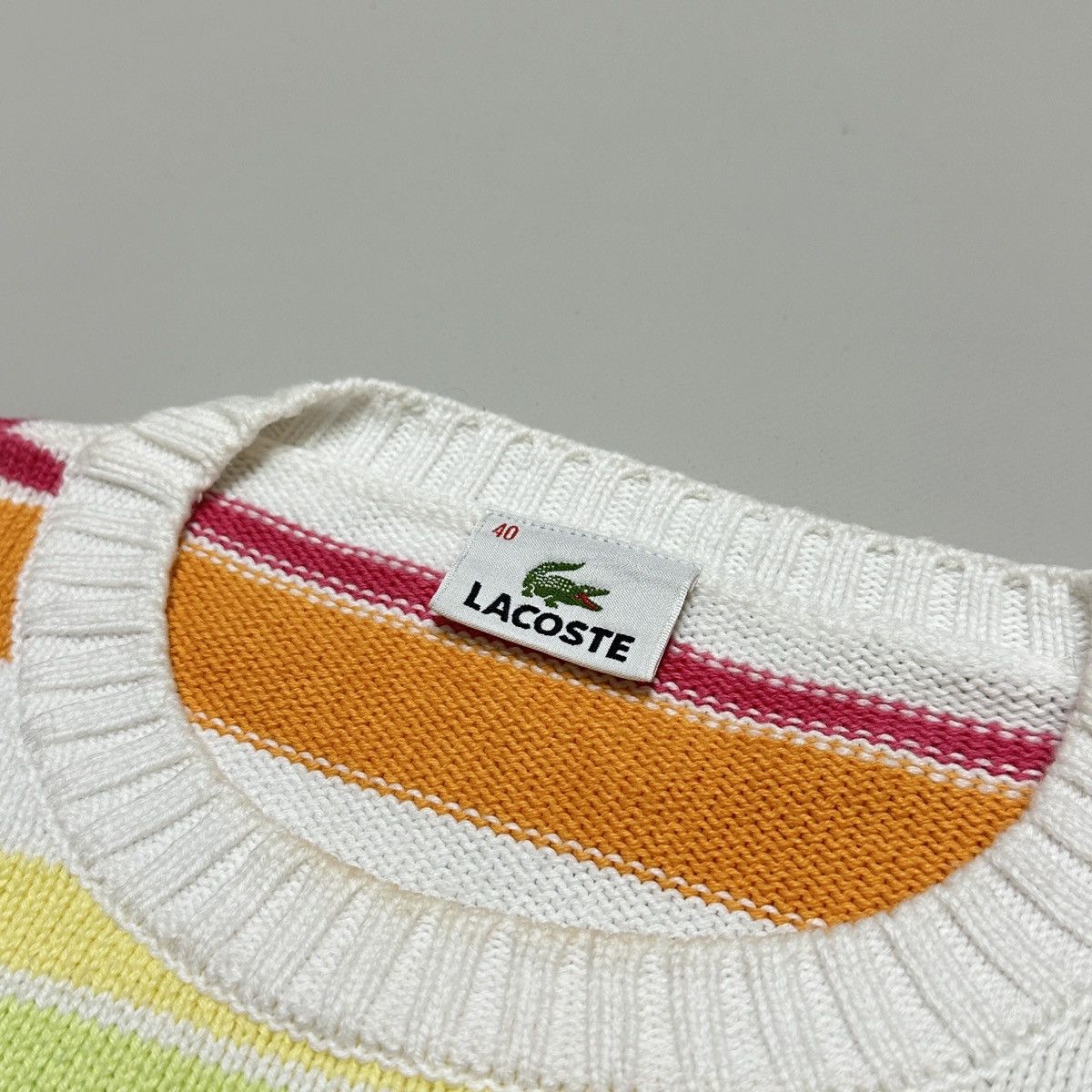 Lacoste Lacoste Vintage Striped knitted Sweater Size M / US 6-8 / IT 42-44 - 3 Thumbnail