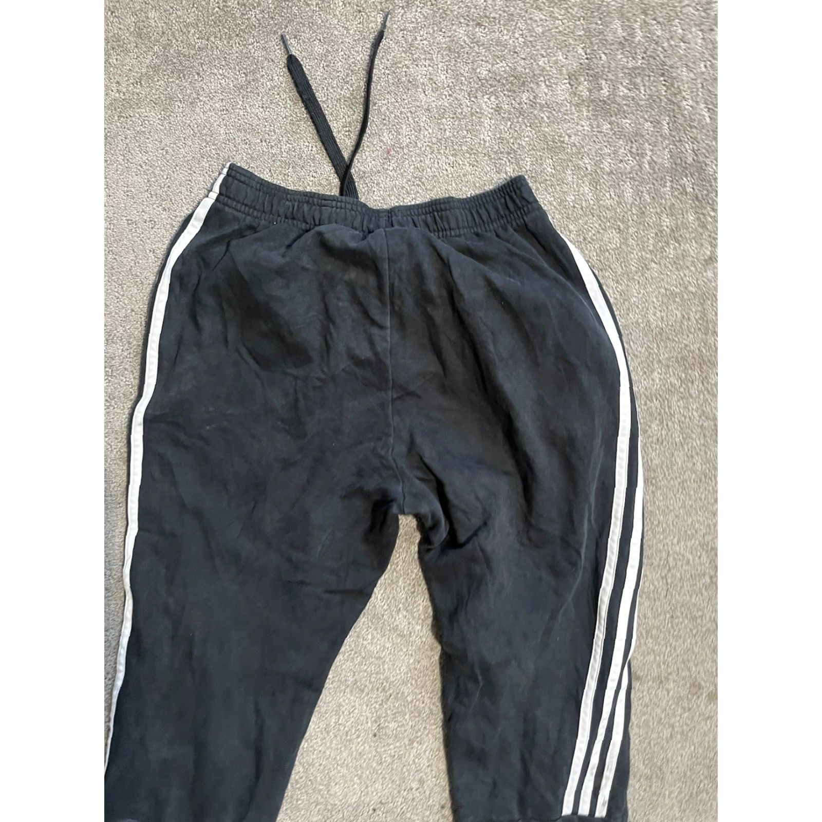 Adidas Adidas Sweatpants Pants Black White Stripe Athletic Men Small Fleece Size US 33 - 4 Thumbnail