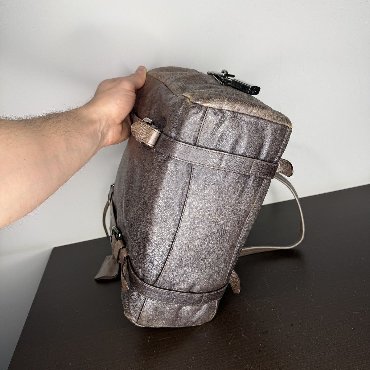 Prada Prada Milano Shoulder Handle Bag Brown Leather with Padlock Size ONE SIZE - 8 Thumbnail