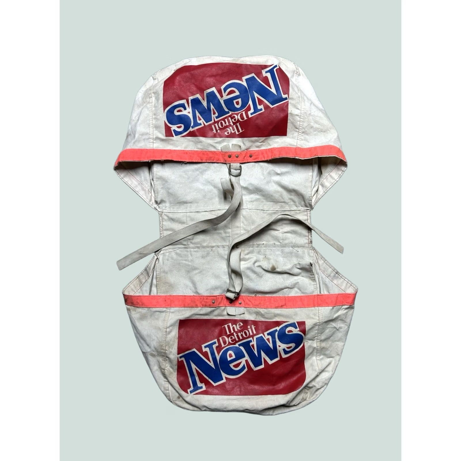 Vintage VINTAGE Detroit News newspaper saddle bag bicycle canvas double sided newsboy Men Beige Saddle Bag Newsboy Size ONE SIZE - 1 Thumbnail