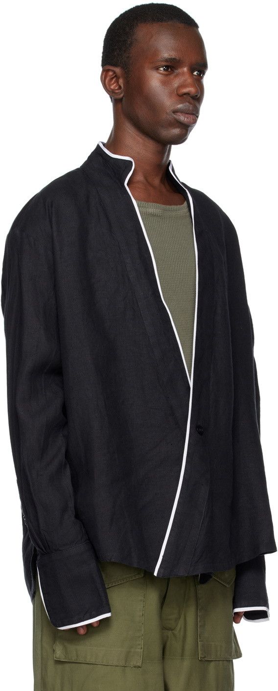 Greg Lauren $800 Greg Lauren Black Winged GL1 kimono top shirt Size US M / EU 48-50 / 2 - 2 Thumbnail