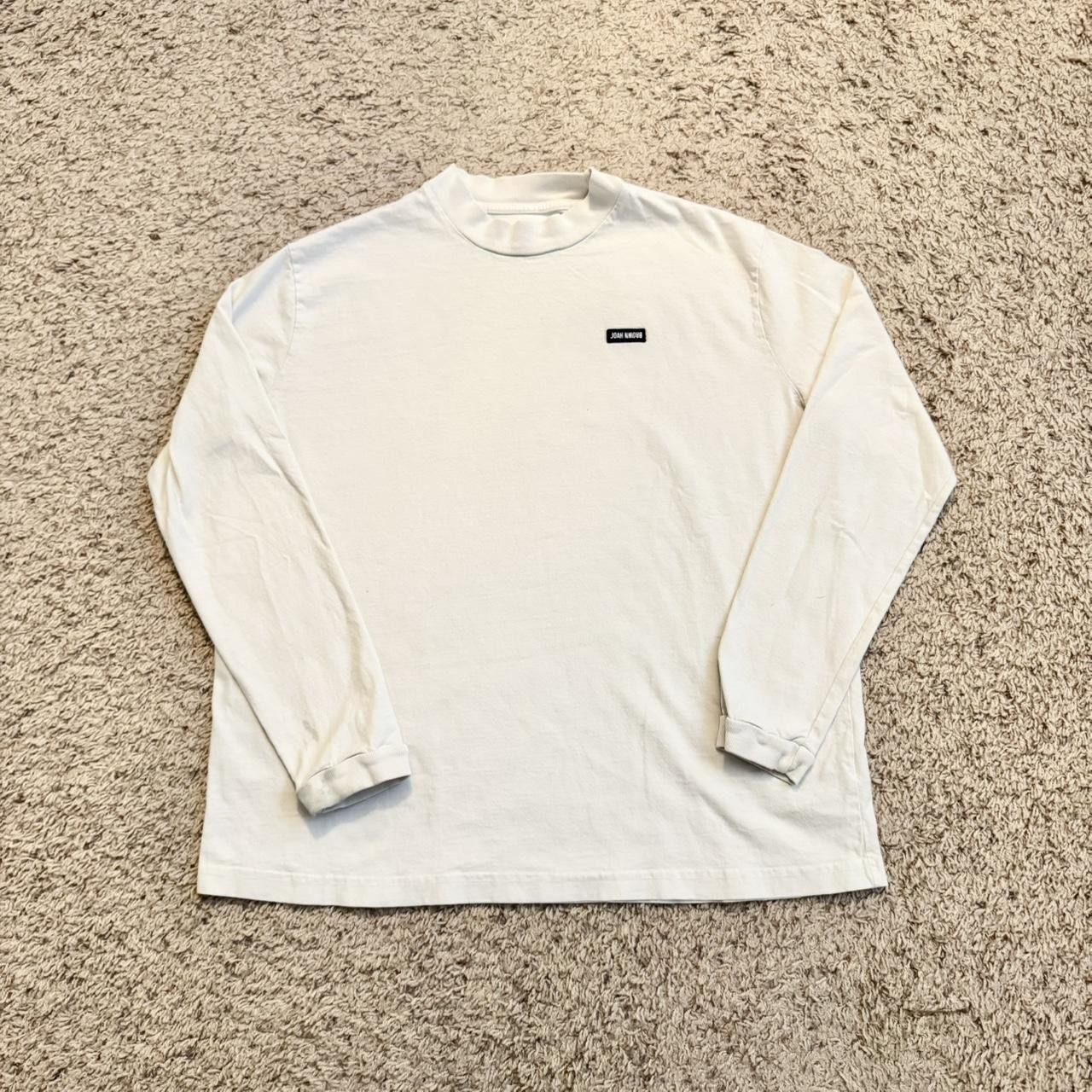 Other Designer Joah Brown Embossed White Mock Neck Long Sleeve XL Size US XL / EU 56 / 4 - 1 Thumbnail