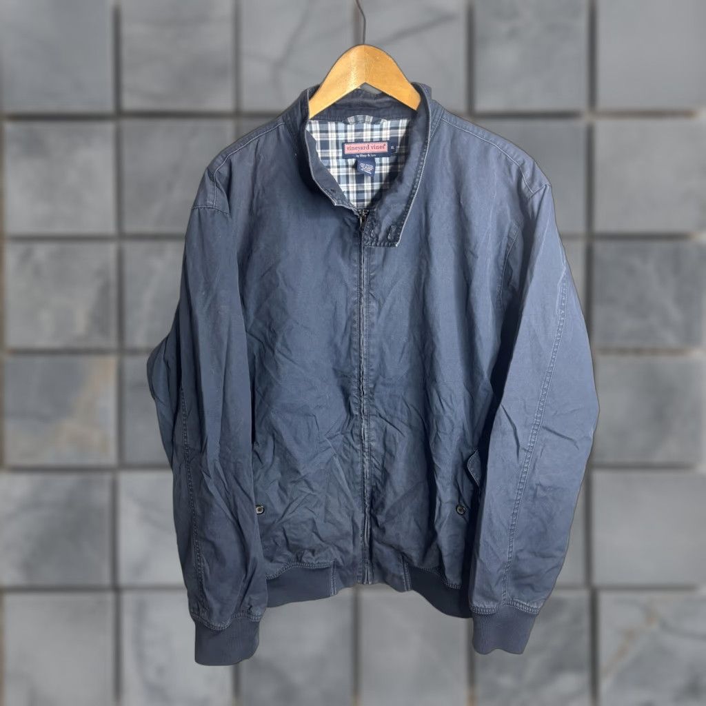 Vineyard Vines Vineyard Vines Jacket Mens XL Blue Cotton Bomber Full Zip Plaid Lined Casual Size US XL / EU 56 / 4 - 1 Thumbnail
