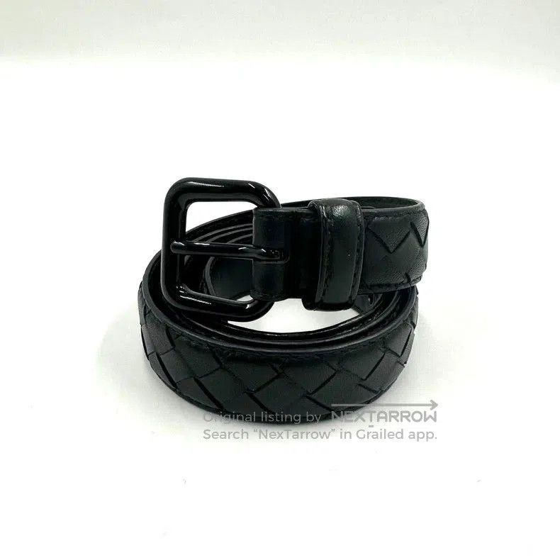 Bottega Veneta Bottega Veneta Black Woven Leather Belt. Size ONE SIZE - 2 Thumbnail