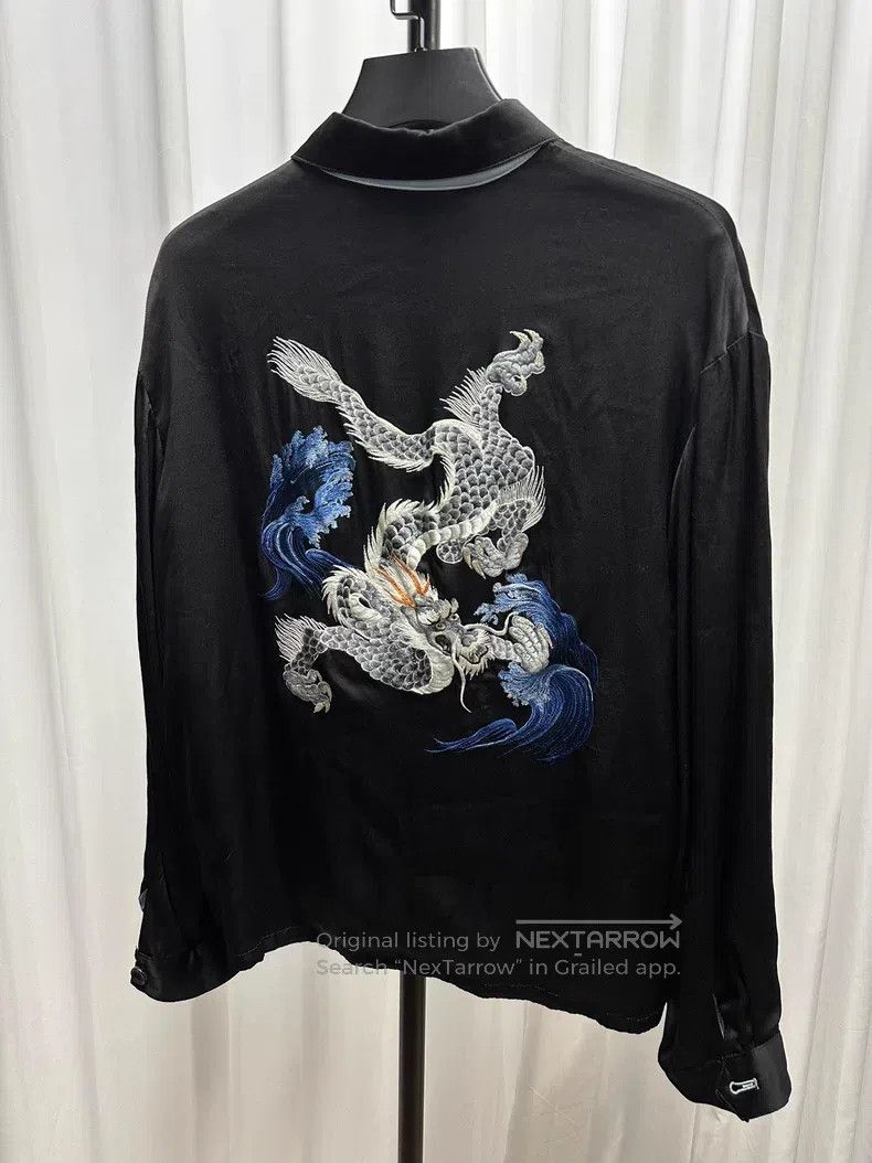 Yohji Yamamoto YOHJI YAMAMOTO Fuji Mountain Dragon Embroidered Silk Jacke Size US L / EU 52-54 / 3 - 1 Thumbnail
