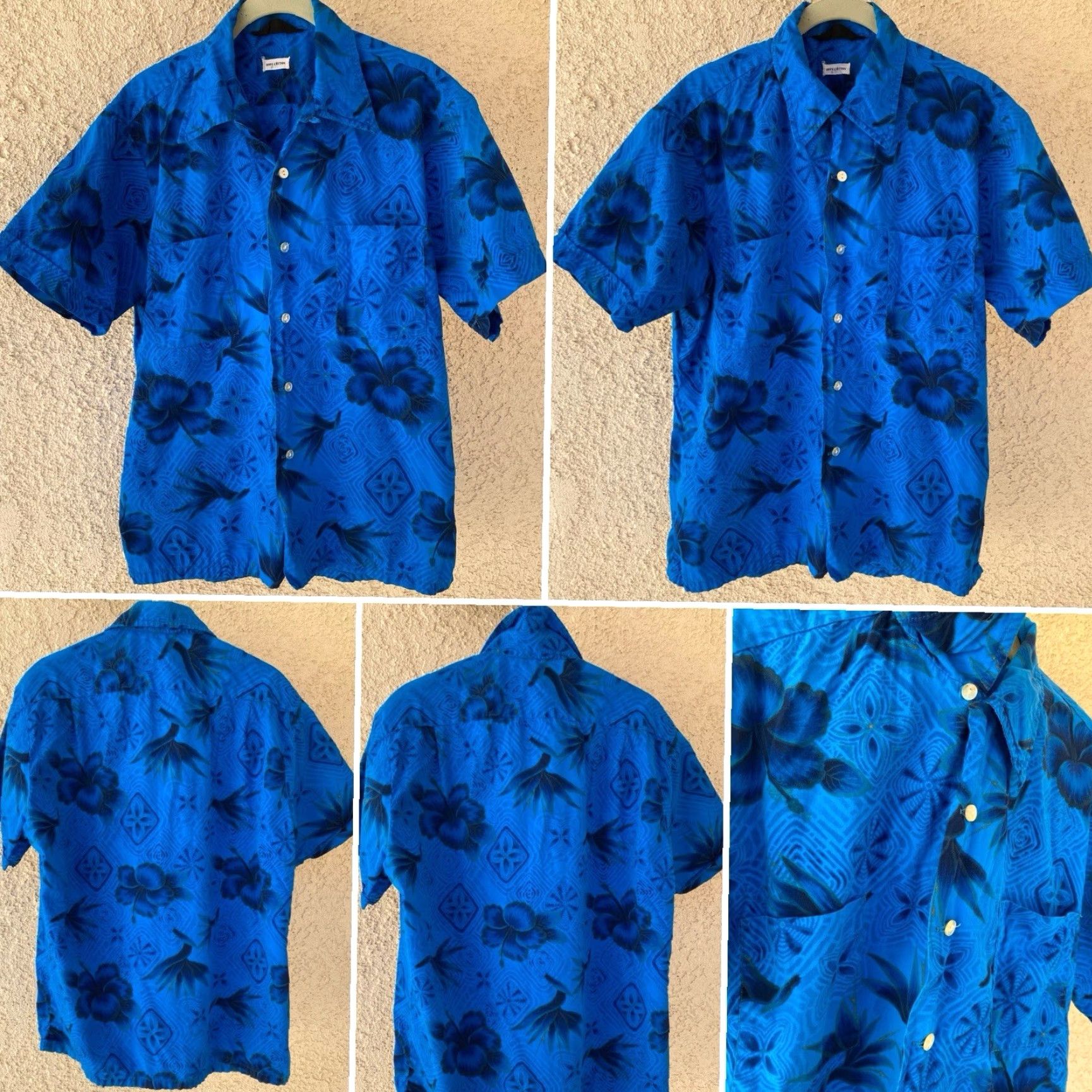 Sears VINTAGE Sears Hawaiian Shirt Blue Floral Tiki Aloha Cotton Short Sleeve Mens M Size US M / EU 48-50 / 2 - 4 Thumbnail
