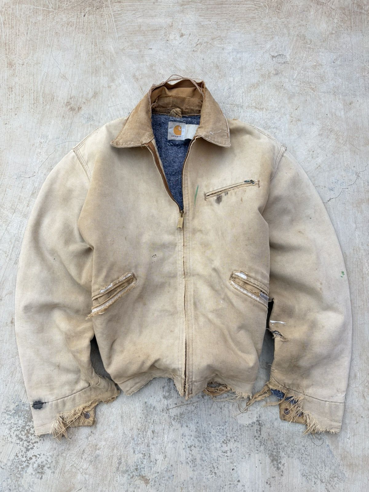 Vintage 90s Sunfaded Thrashed Carhartt Detroit Jacket