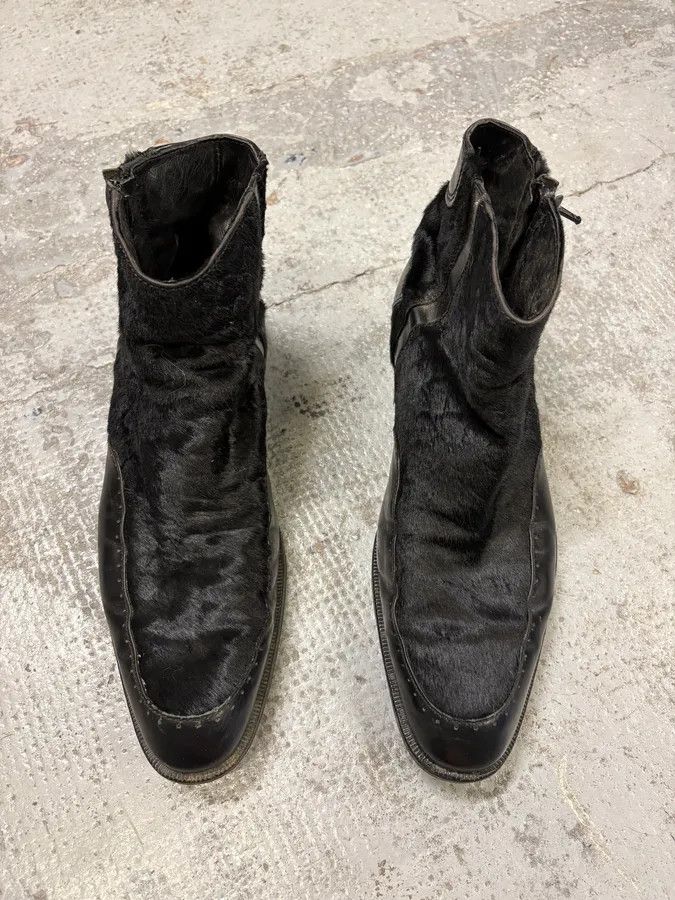Emporio Armani AW2011 Emporio Armani Black Pony Hair Leather Boots Size US 9 / EU 42 - 2 Thumbnail