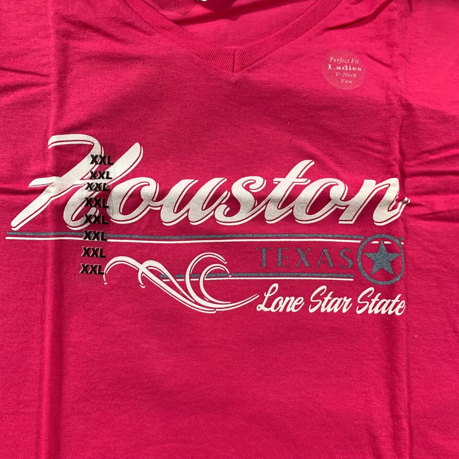 Gildan Houston Pink Shirt Women 2XL Casual T Shirt Ladies Size XXL / US 16-18 / IT 52-54 - 6 Thumbnail