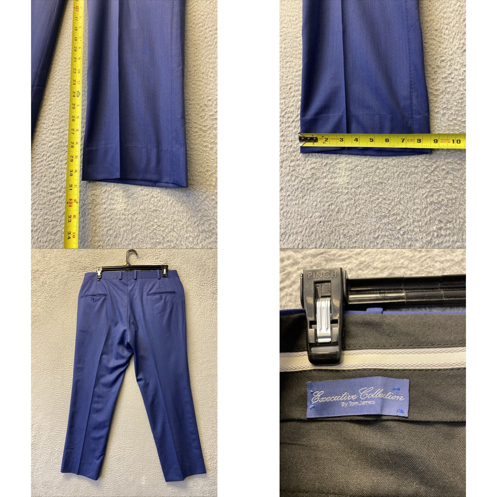 Vintage Tom James Executive Collection Dress Pants Mens 36x30 Navy Wool USA /0390 Size US 36 / EU 52 - 8 Thumbnail