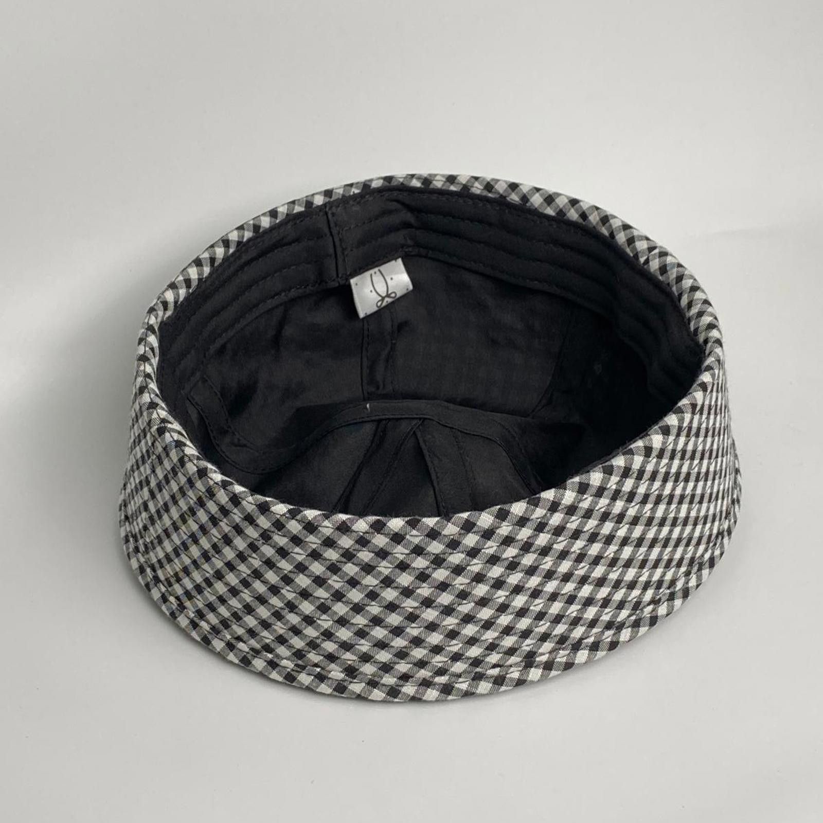 Japanese Brand Retro Black White Plaid Beret Sailor Hat Y2K French Girl OS Size ONE SIZE - 8 Thumbnail