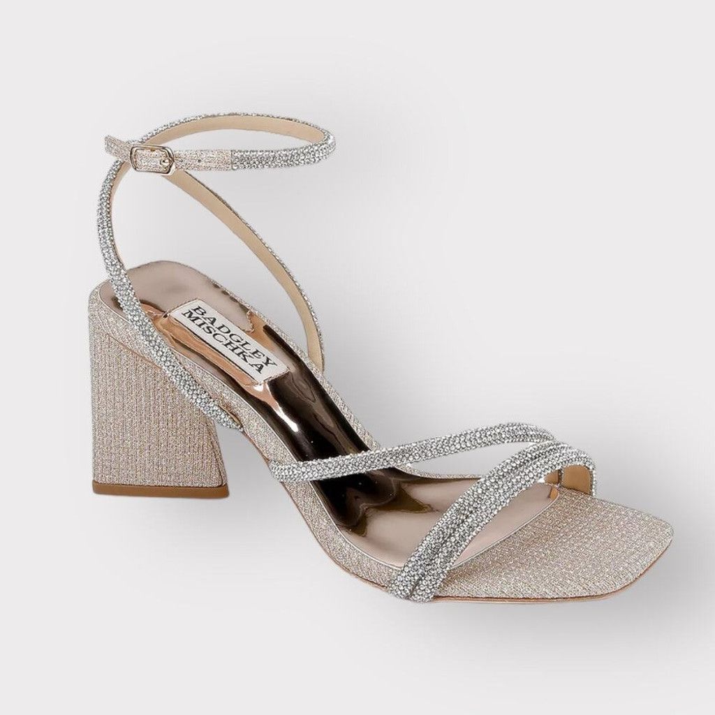Badgley Mischka Badgley Mischka NEW sz 10 Freedom Glitter Block Heels $245 Size US 10 / IT 40 - 1 Thumbnail