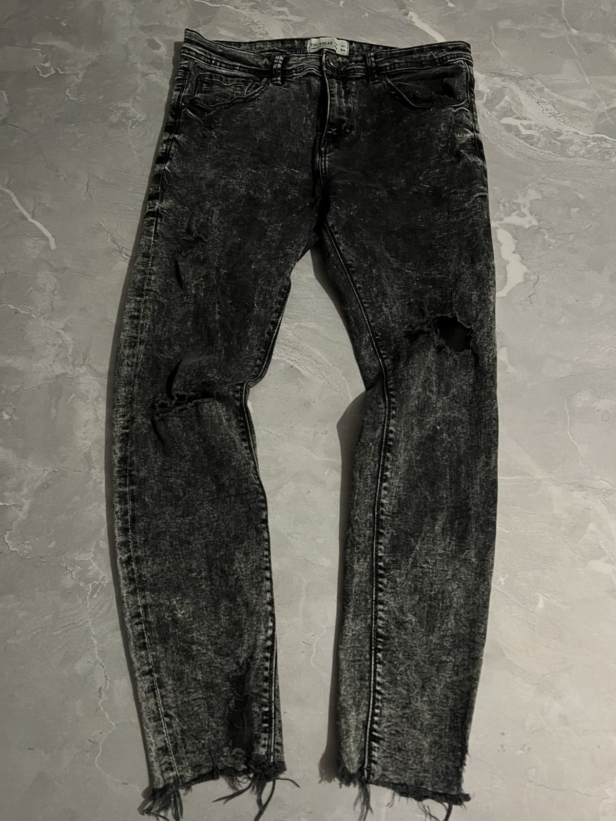 Japanese Brand Y2K Skinny Washed Faded Jeans / Tokyo Vibe Glamour / Grunge Size US 32 / EU 48 - 2 Thumbnail