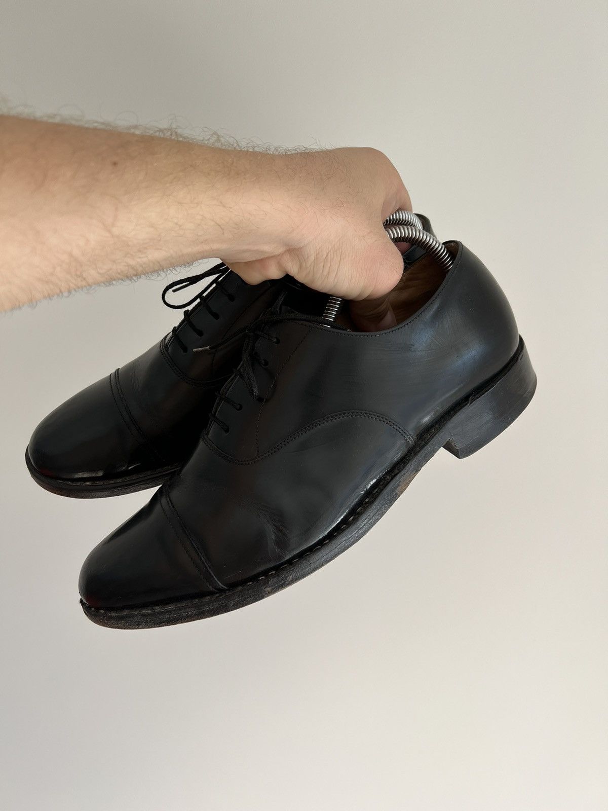 Loake × Vintage Vintage Loake Black Leather Lace up Formal Oxford Shoes Size US 9.5 / EU 42-43 - 6 Thumbnail