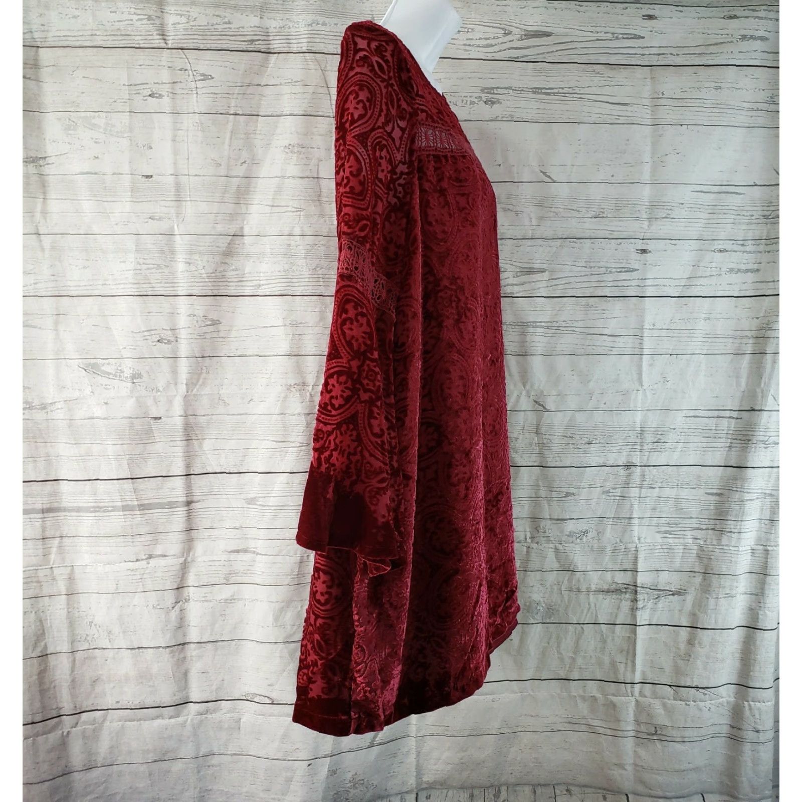 Vintage **Clover + Scout Women's Large Red Long Sleeve Tunic Top** User: **Clover + Scout Women's Large Red Tunic Top** Size L / US 10 / IT 46 - 3 Thumbnail