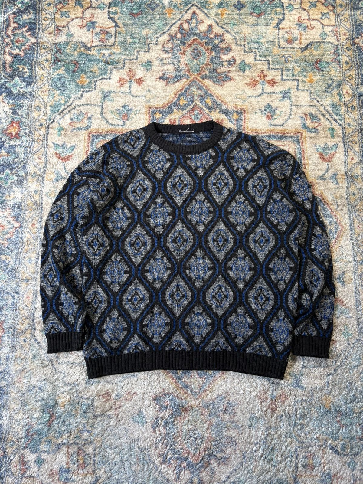 Vintage Vintage Abstract Patterned Pullover Sweater Large Size US L / EU 52-54 / 3 - 1 Thumbnail