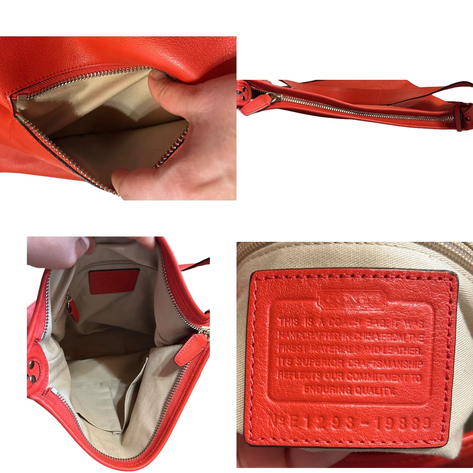 Coach COACH Shoulder Bag Duffle Legacy Leather Orange Purse Tassels 19889 Women's Size ONE SIZE - 11 Thumbnail