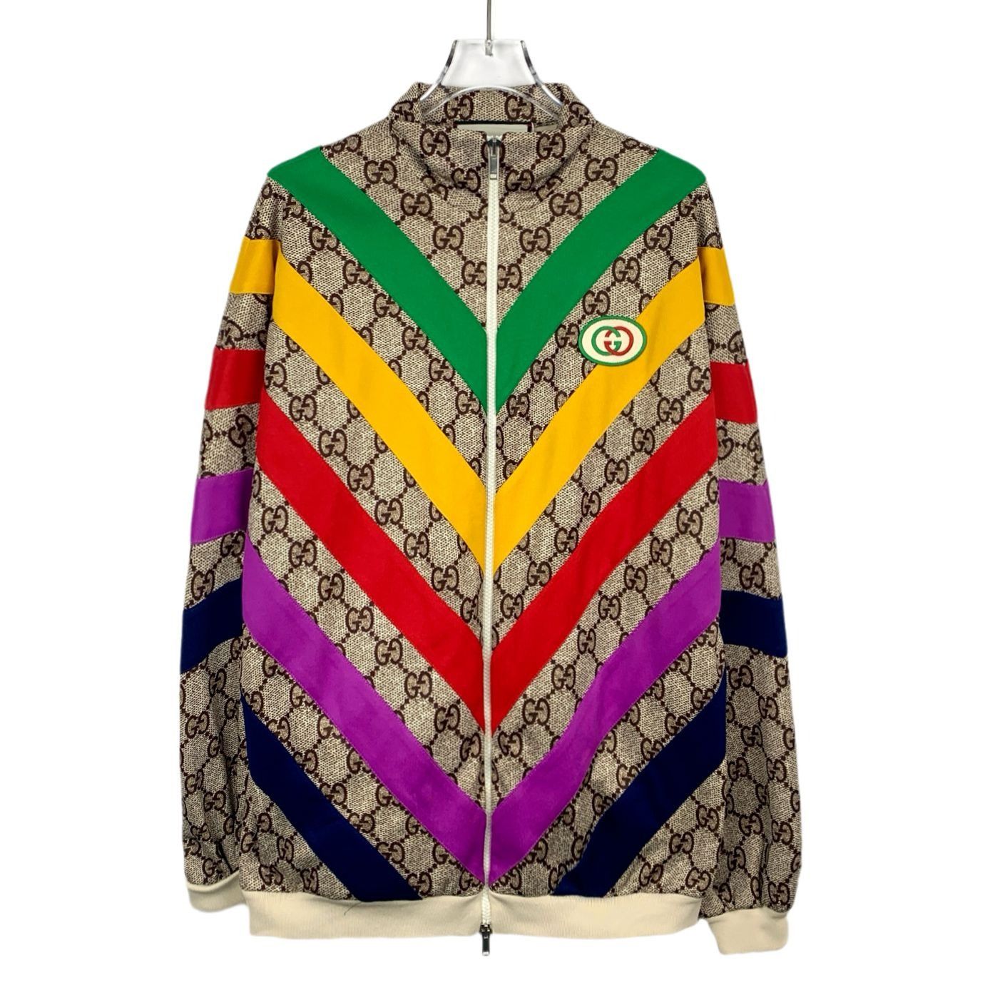 Gucci Gucci Monogram Rainbow Chevron Track Jacket With Zip Closure Size US M / EU 48-50 / 2 - 1 Thumbnail