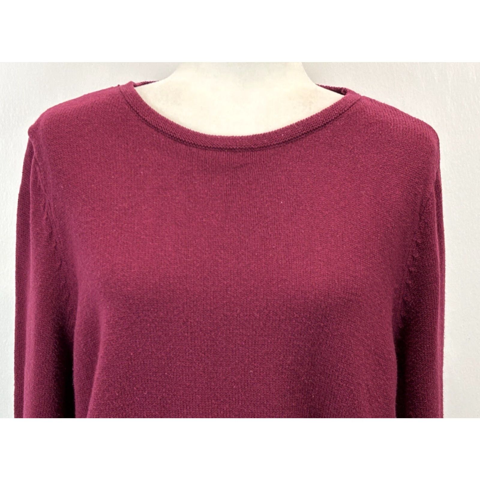 J. Jill J. Jill Purejill Tie Front Sweater Wool Blend Casual Large Burgundy Womens Size L / US 10 / IT 46 - 5 Thumbnail