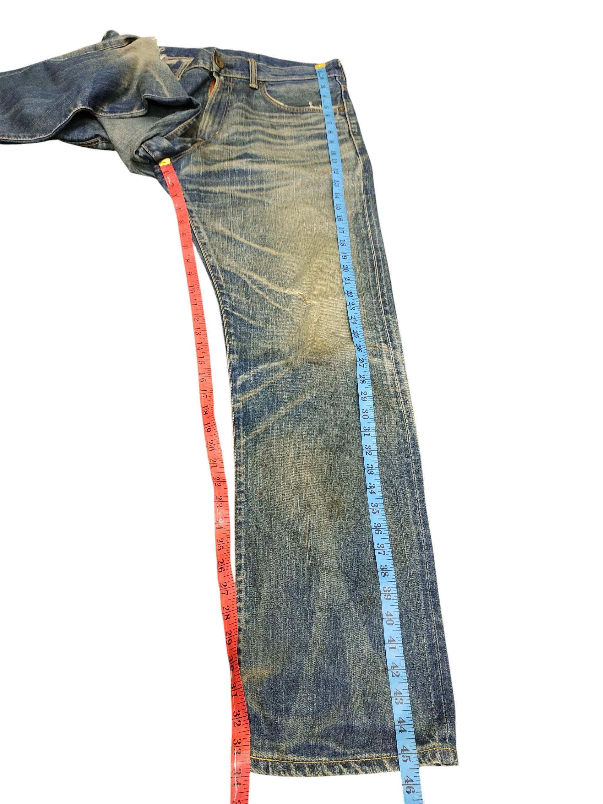 Kapital Vintage Edwin 505Z Selvage Clawmark Distress Denim Jeans Size US 35 - 16 Thumbnail