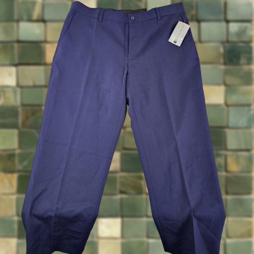 Geoffrey Beene VINTAGE Geoffrey Beene Pants Mens 38x28 Navy Dress Slacks Polyester Classic Size US 38 / EU 54 - 1 Thumbnail