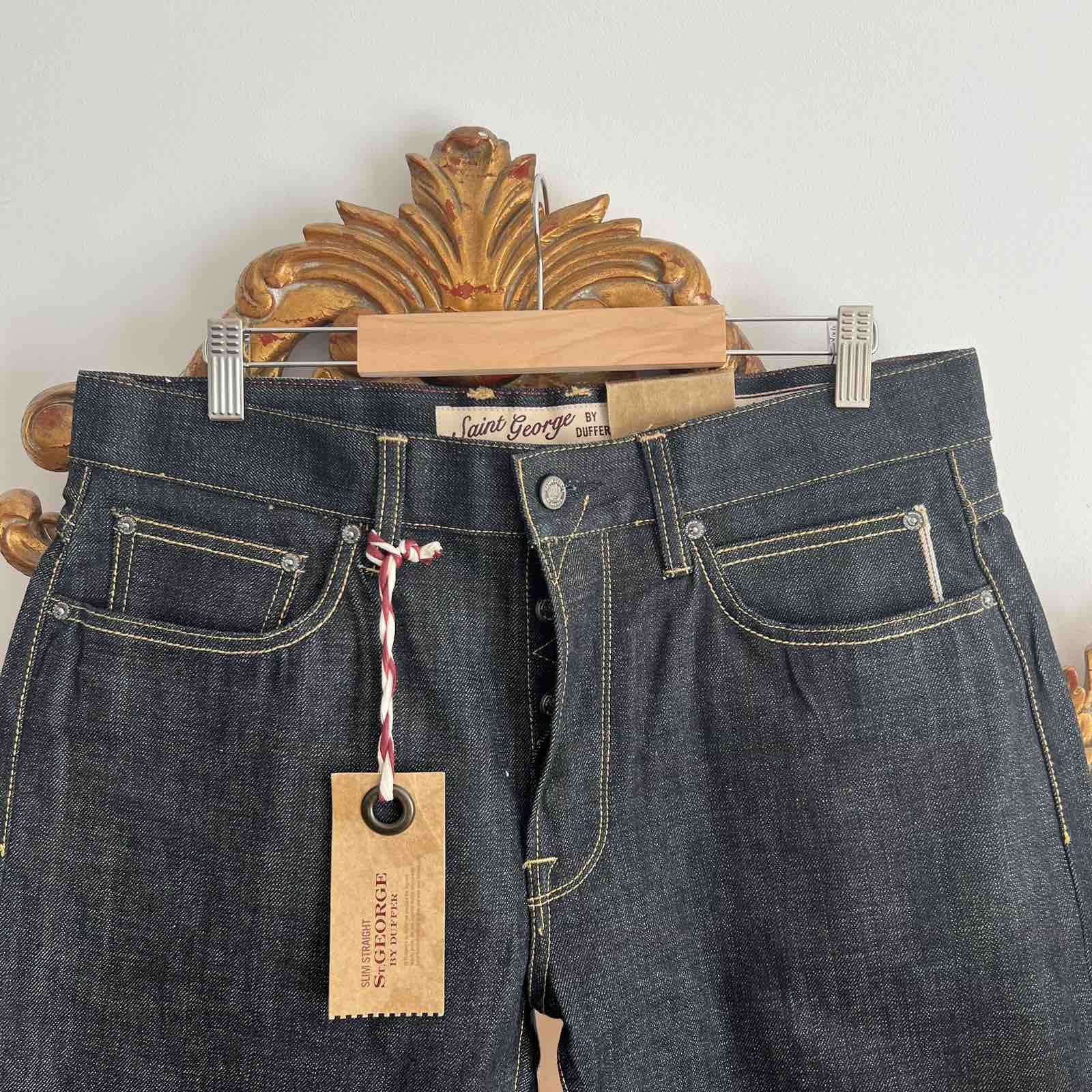 Japanese Brand × Vintage Vintage St George By Duffer Selvedge Jeans 34x30 Blue Denim Size US 34 / EU 50 - 5 Thumbnail