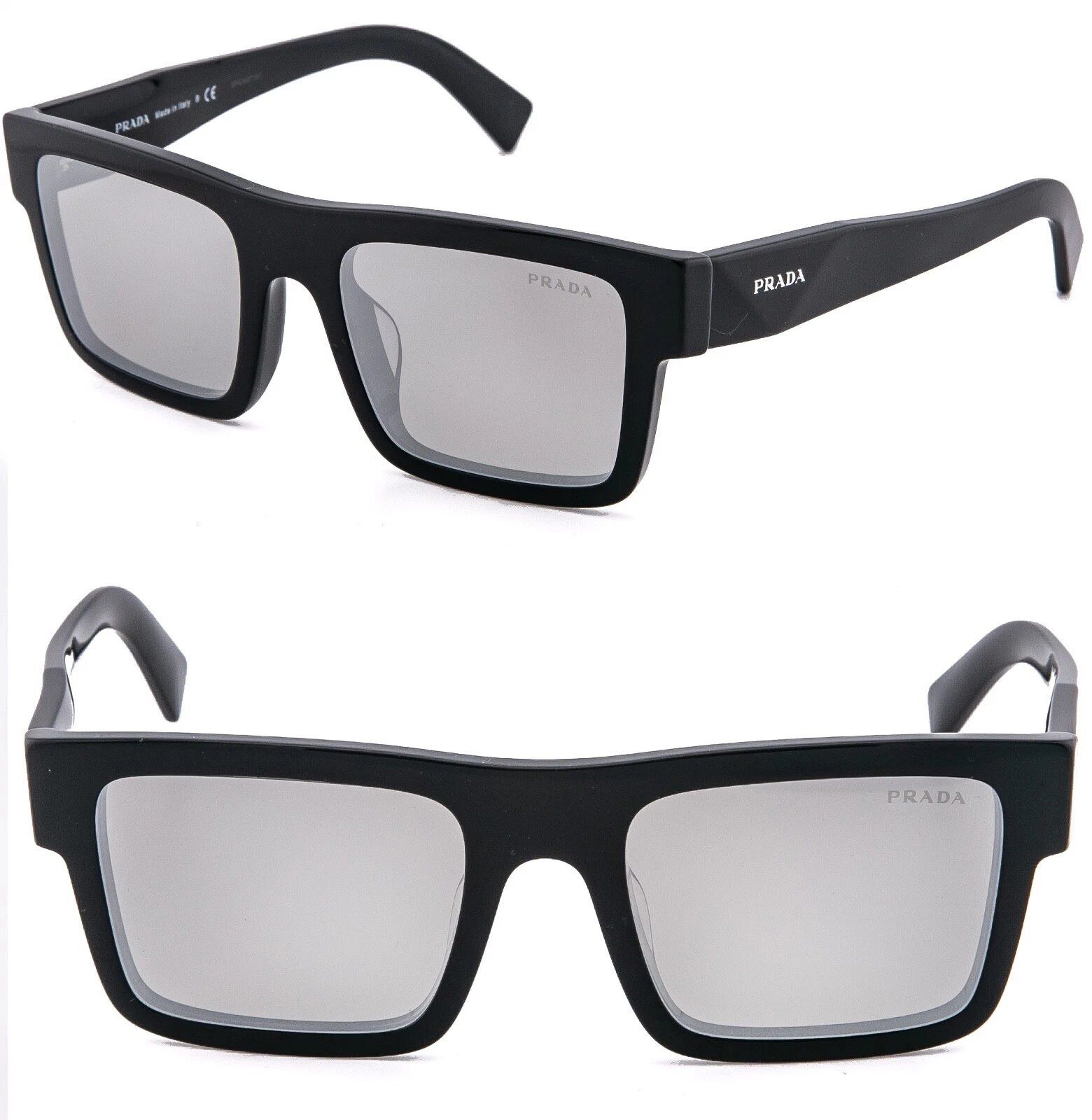 Prada PRADA 19W SYMBOLE Black Silver Mirror Classic PR19WS Size ONE SIZE - 1 Thumbnail