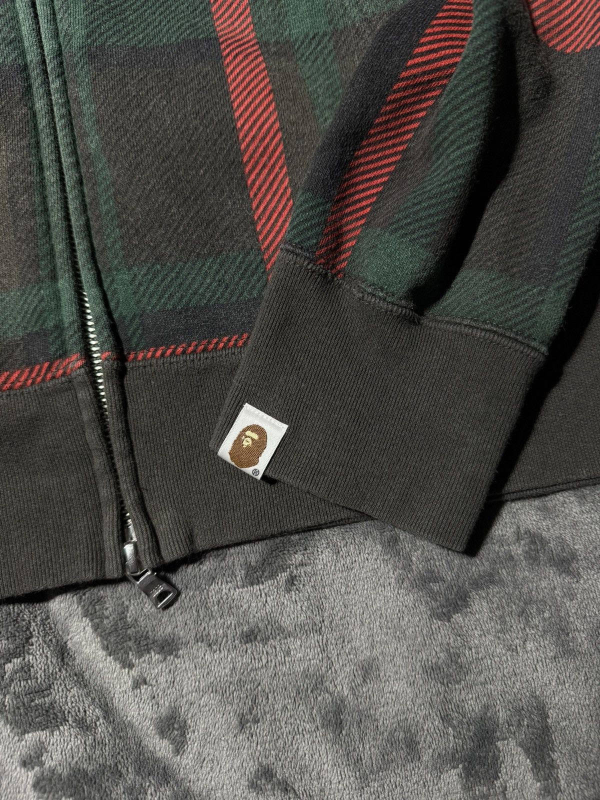 Bape Bape Check 2nd Ape Wide Full Zip Hoodie Size US L / EU 52-54 / 3 - 6 Thumbnail