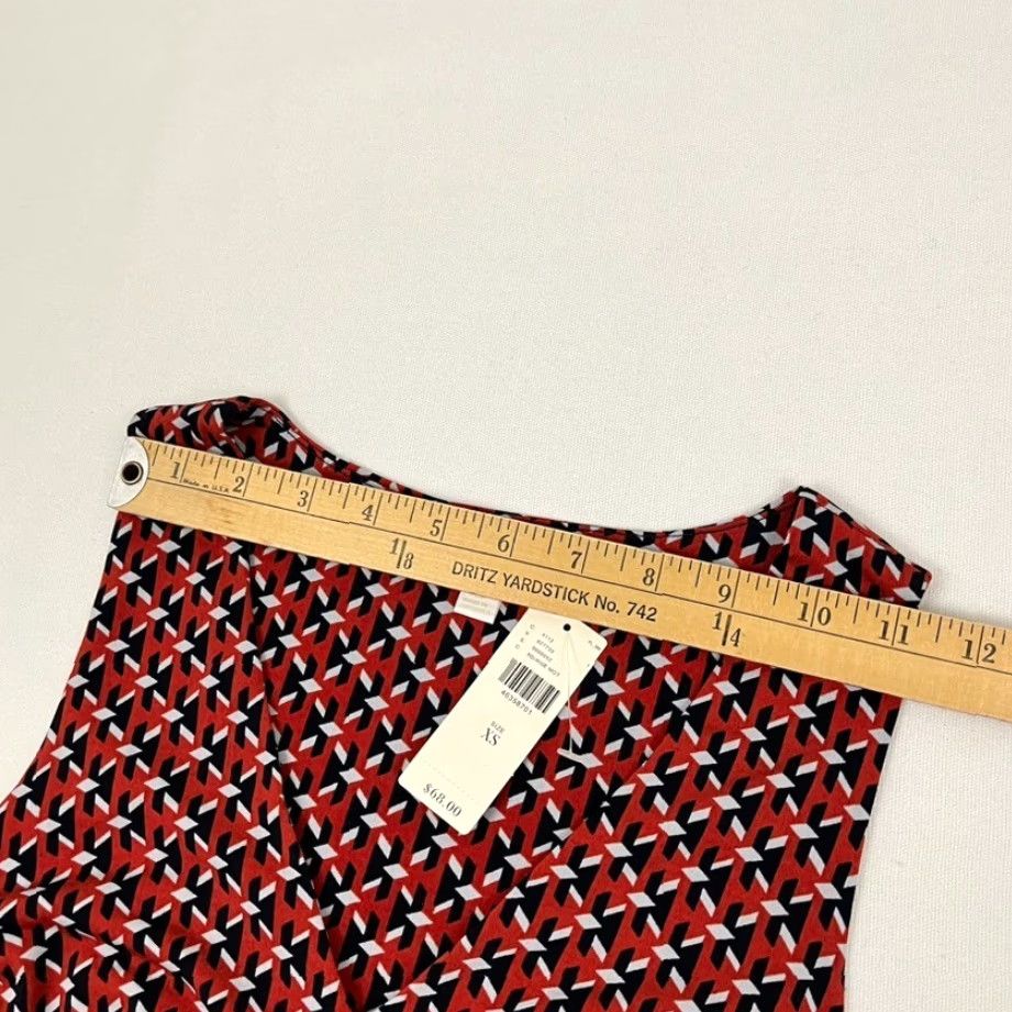 Anthropologie Anthropologie Eri + Ali Blouse Womens XS Blue Red Patterned Peplum NEW Size XS / US 0-2 / IT 36-38 - 6 Thumbnail